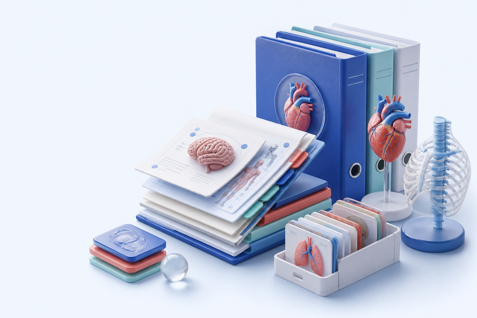 Bibliothèque de cours médicaux organisée par supports et anatomie